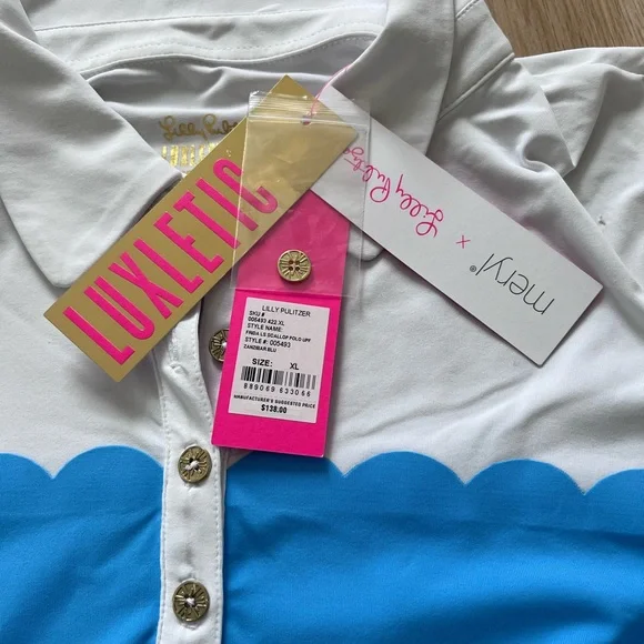 NWT Lilly Pulitzer Frida Long Sleeve Polo Luxletic top - Picture 3 of 6